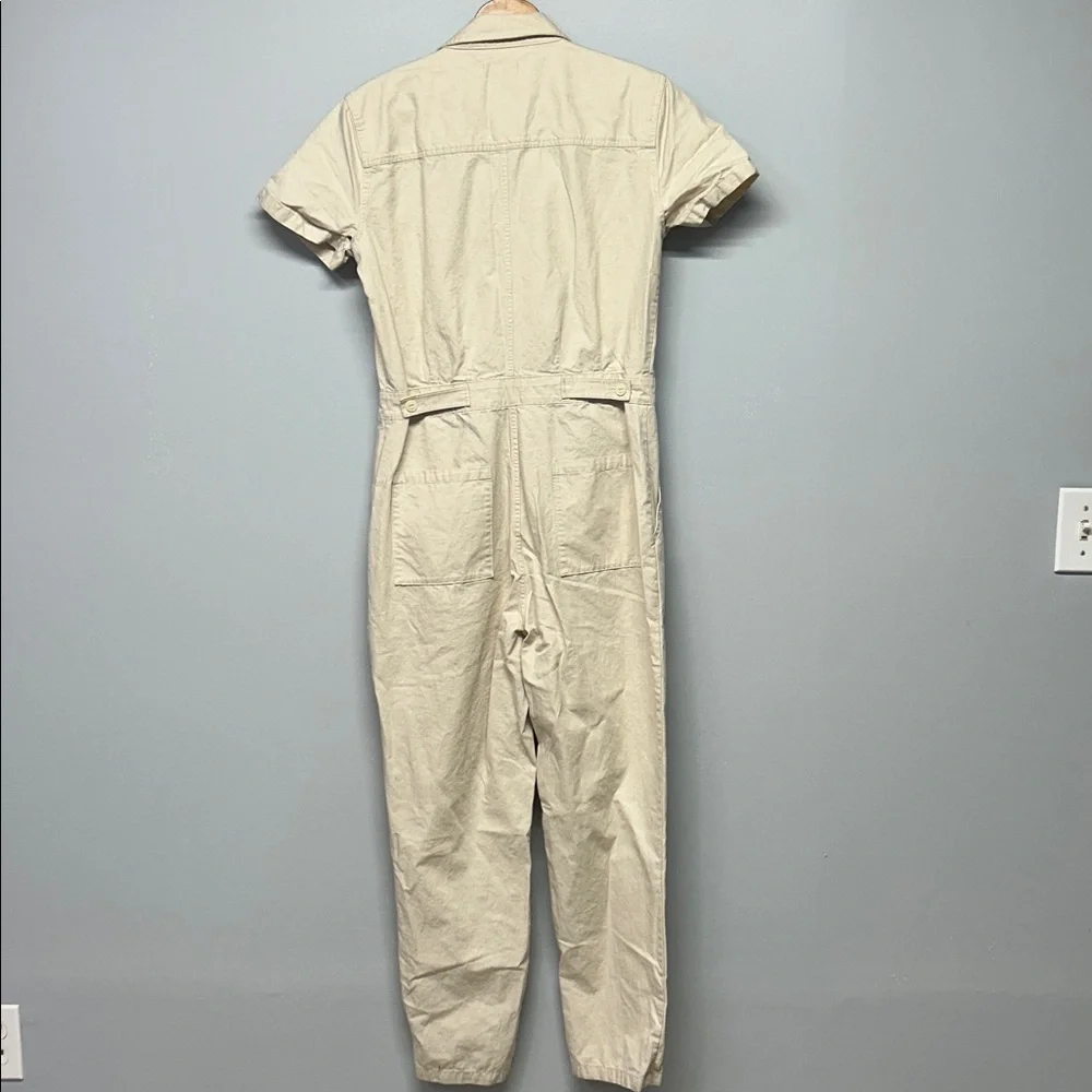 Outerknown S.E.A Utility‎ Jumpsuit Carpenter Linen Cotton Sustainable Small Tan